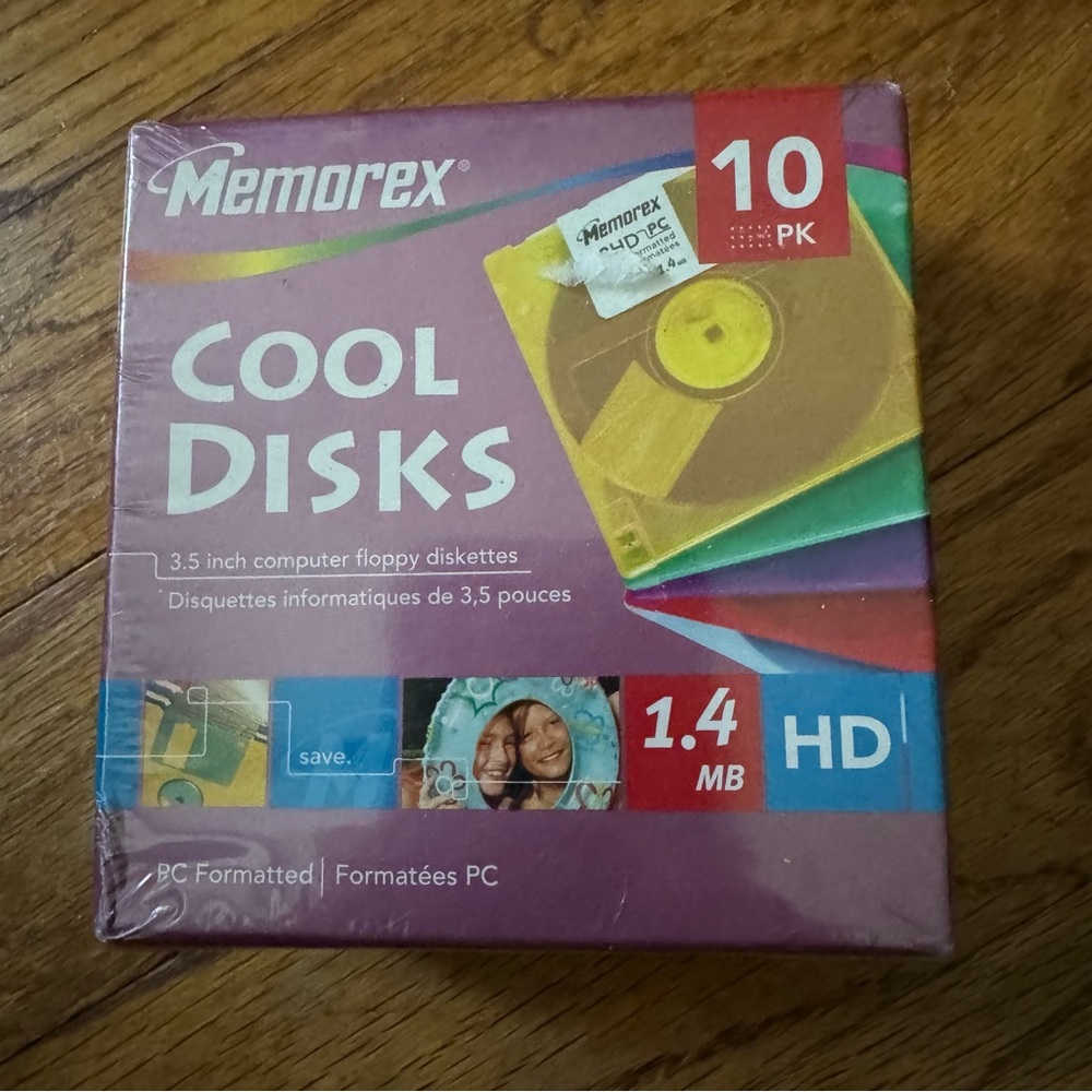 Vintage Memorex Cool Disks 10 Pack Floppy Diskettes New In Box